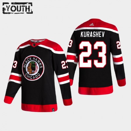 Kinder Eishockey Chicago Blackhawks Trikot Philipp Kurashev 23 2020-21 Reverse Retro Authentic